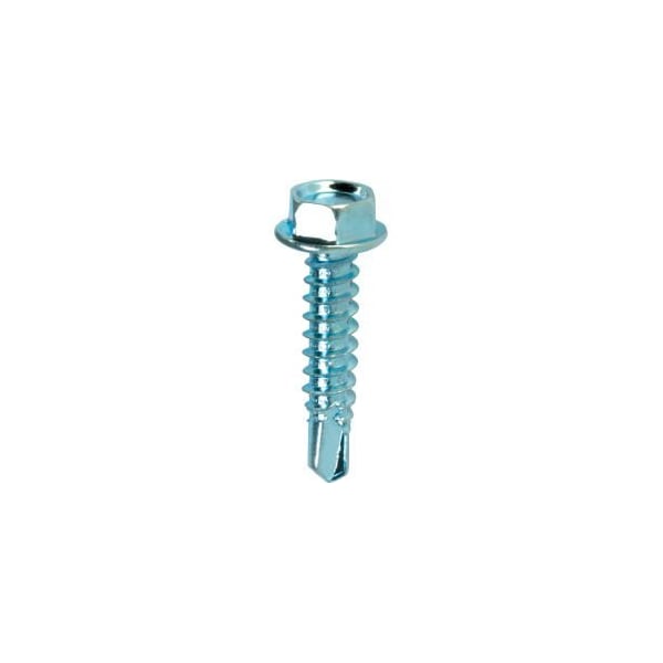 Itw Self-Drilling Screw, #12 x 3/4 in, Zinc Plated Steel Flange Hex Head External Hex Drive 21336 - main
